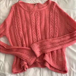 Free people pink knit sweater
